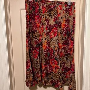 Vintage White Stage Animal Print and Floral Skirt